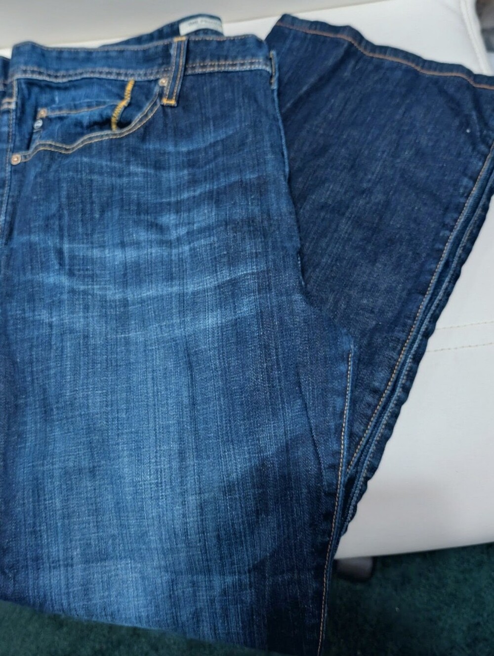 AG protege Men's Dark Blue Washed Denim Jeans - Classic Straight Fit Size 38X34
